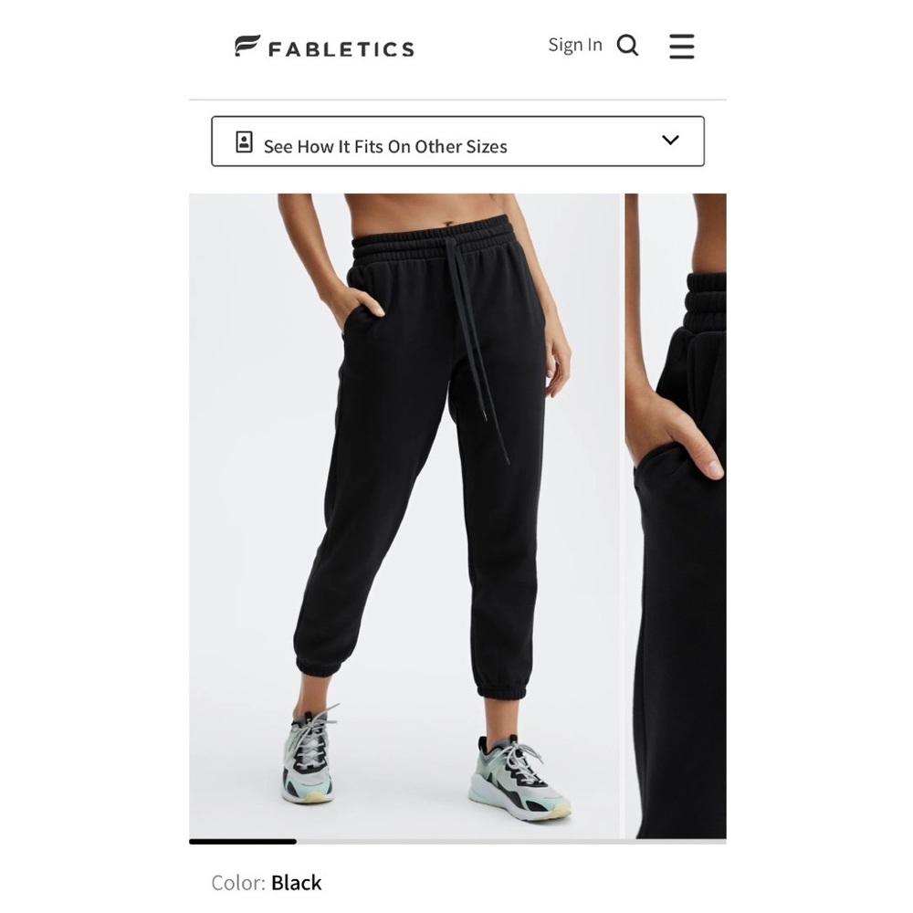 Fabletics Go-To Sweatpant In Black Size Small - image 1